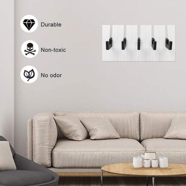 

hooks & rails creativity wall-mounted coat rack hook wooden piano style ring hanger magnetic storage hanging color decora key w r2s8