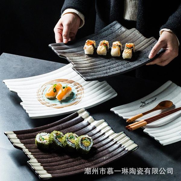

dishes & plates japanese irregular ceramic plate creative dish flat restaurant afternoon pastry pan snack