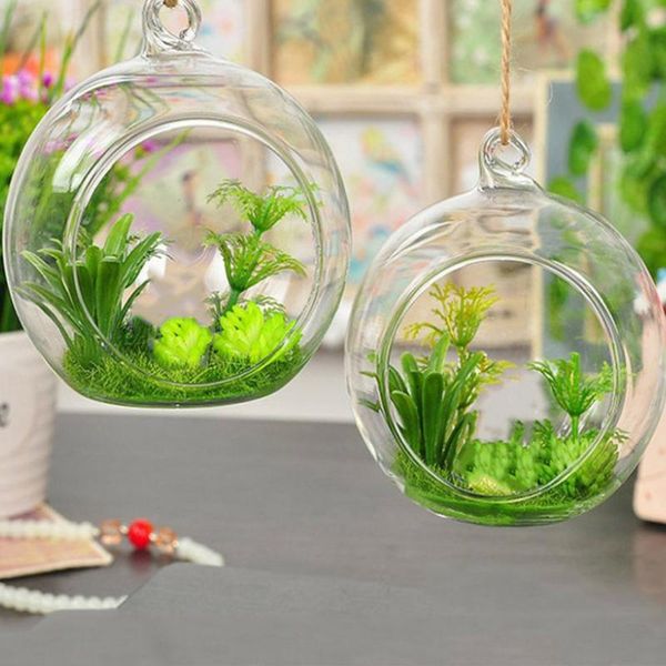

vases globe shape hanging candle holder glass-crystal small tealight candlestick clear vase party wedding decor