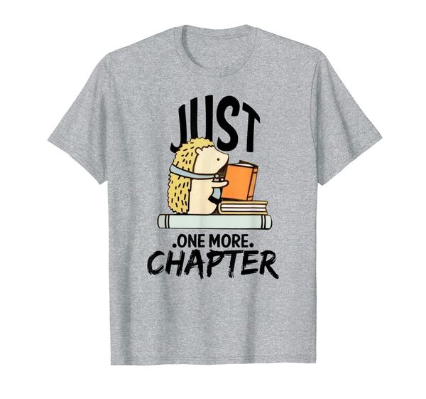 

just one more chapter with books and cute hedgehog t-shirt, White;black