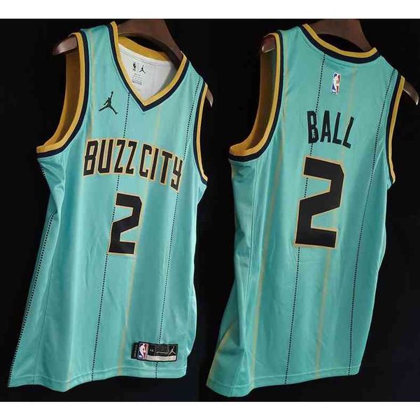 

sublimation men's buzz city mint green #2 lamelo ball jersey, Black
