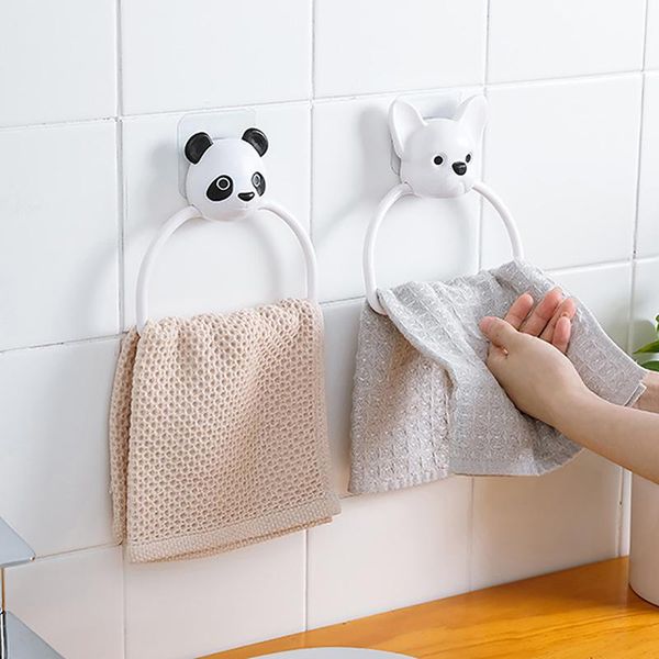 

cute panda animals cartoon towel hanging ring rack hanger holder storage for bathroom accessories rings