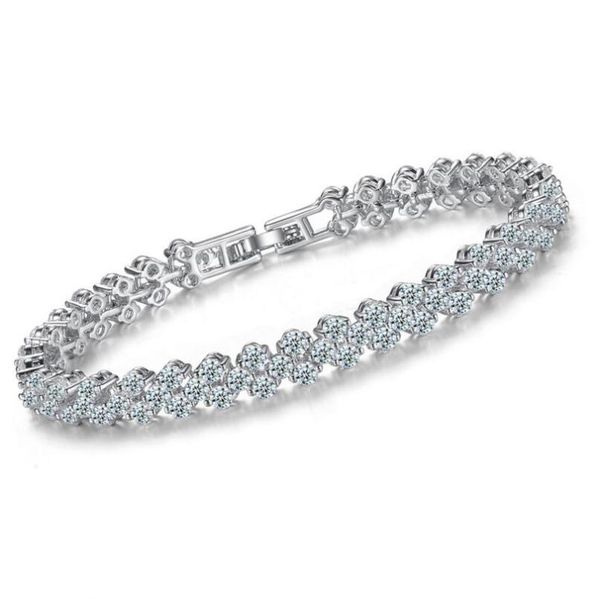 

charm bracelets classic brand rome real + zircon chain bracelet bangle jewelry, Golden;silver