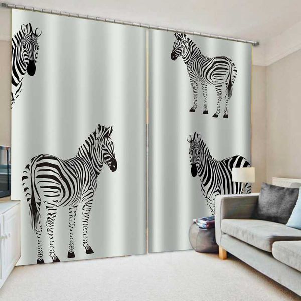 

curtain & drapes window blackout 3d living room bedroom po zebra for kitchen door home decor