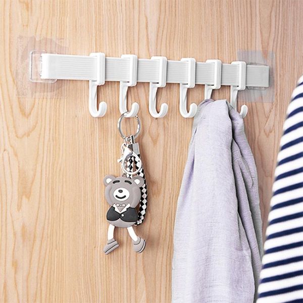 

kitchen storage & organization multifunction hook holder wall mounted 6 hooks door hanger rack for spoon scoop bathroom organizer