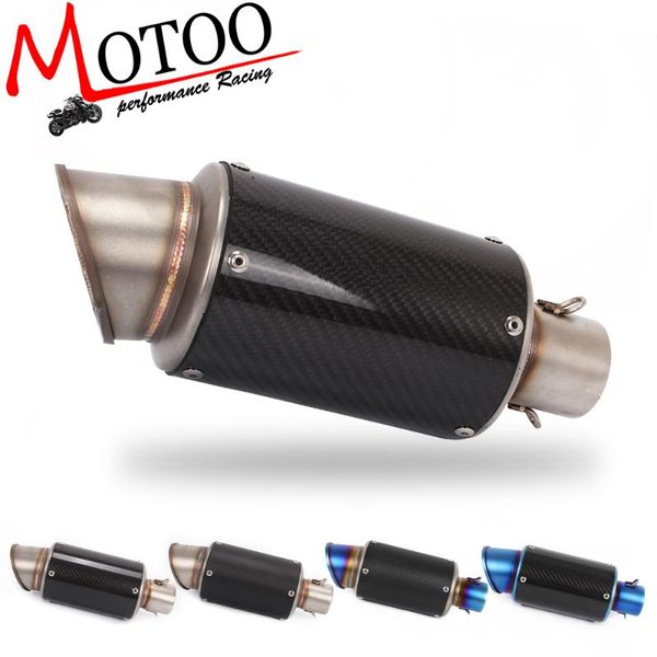 

motorcycle exhaust system motoo - 36-51mm muffler pipe carbon fiber for many