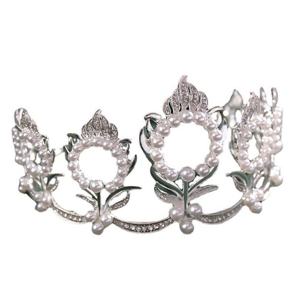 

hair clips & barrettes l93f crystal pearl flower bride headbands women silver color princess wedding jewelry tiara hairbands accessories, Golden;silver