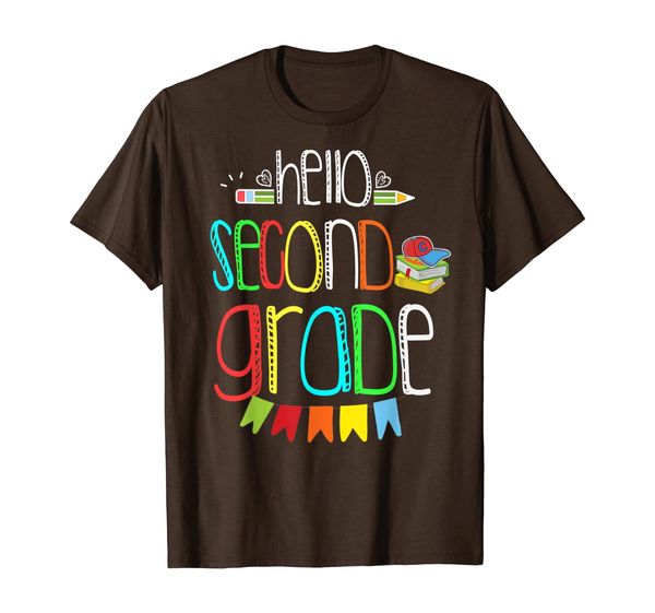 

hello second grade t-shirt 2nd grade back to school t-shirt, White;black