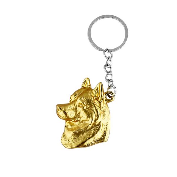 

keychains alaskan malamute dog keychain metal siberian husky key ring chain, Silver