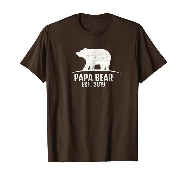 

papa bear est. 2019 - fun shirt for dads to be, White;black