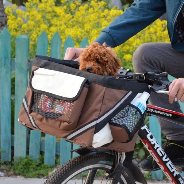 

in 1 pet bicycle carrier shoulder bag puppy dog cat small animal travel bike seat for hiking cycling basket accessories car covers