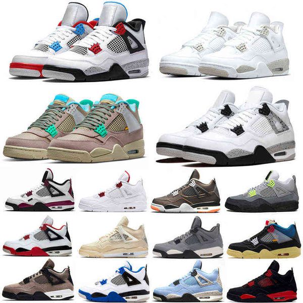 

men 4 4s basketball shoes university blue cavs fire red pure money motosports starfish white sail oreo black-cat cement mens trainers sport