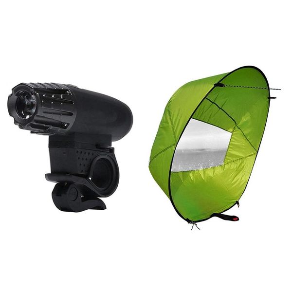 

rafts/inflatable boats 1 set usb rechargeable led front flashing bike & pcs 42 inch foldable kayak downwind paddle sail kit
