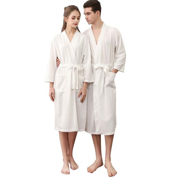 

women's sleepwear cotton soft home nightgown men/women sauna bathing fashion comfortable bathrobe couple casual style, Black;red