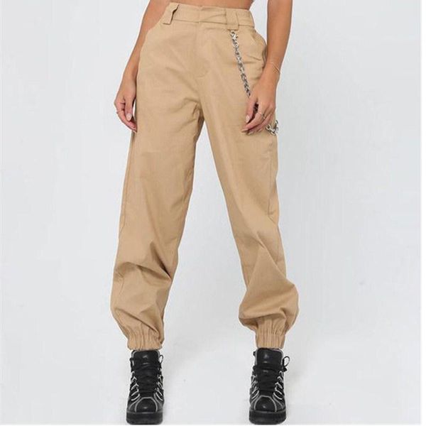 

hirigin streetwear cargo pants women casual joggers high waist loose trousers korean style ladies hip hop fashion harem women's & capri, Black;white