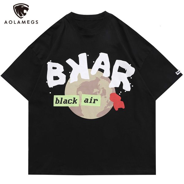 

men's polos aolamegs pretty letter patched planet impression oversized casual male shirt cozy with cleavage on t couple high street ha, White;black