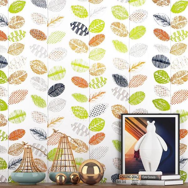 

wallpapers self adhesive floral leaves wallpaper modern flower stickers living room bedroom kids waterproof wall paper home decoration