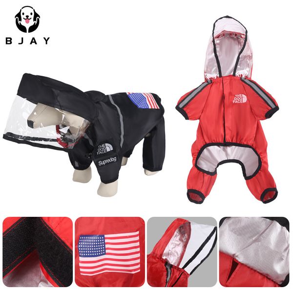 

warm pet raincoat dog cloth breathable reflective small stormsuit
