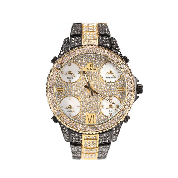 

designer men's watch,vogue gold luxury style watches hip hop super cool leisure sports watch, Slivery;brown