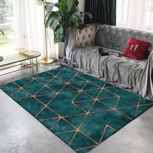 

carpets modern retro american light luxury green gold geometric door cushion bedroom living room bedside carpetcustom size
