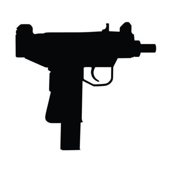 

10.4*9.4cm black uzi vinyl decals motorcycle car stickers car styling black