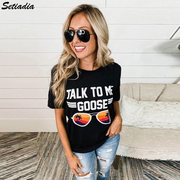 

women's t-shirt setiadia summer women tshirts letter printing short sleeve graphic vintage clothes for fashion woman sundress clothing, White