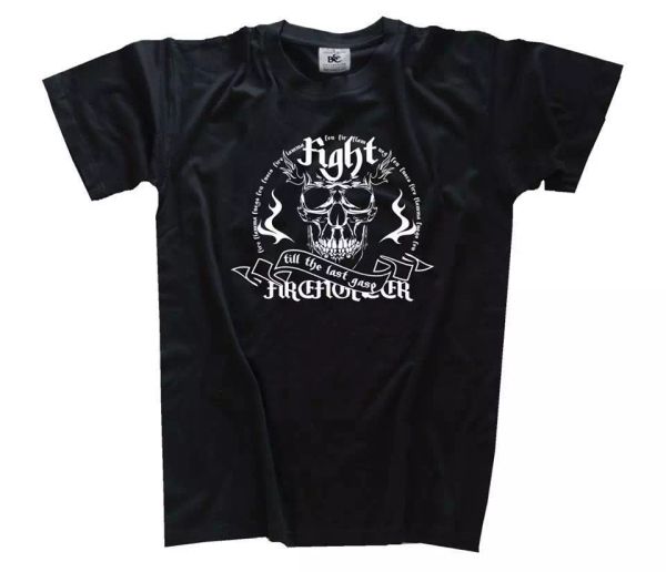 

firefighter - till the last jadeo - bomberos camiseta s-xxxl, White;black