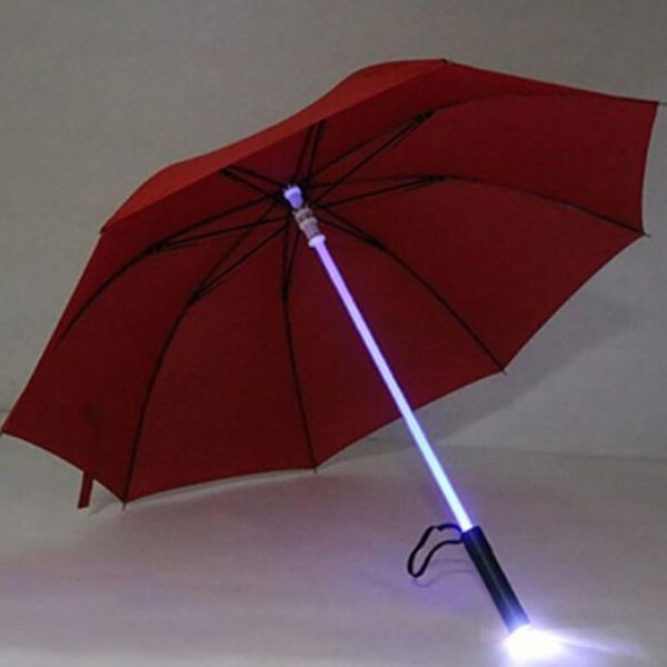 

umbrellas transparent umbrella with light rod luminous led lamp night signal sunny and rainy