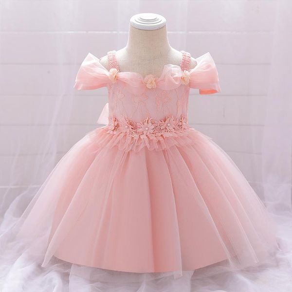

girl's dresses girls princess dress kids elegant wedding tutu prom floral children tulle communion party formal evening clothes vestido, Red;yellow