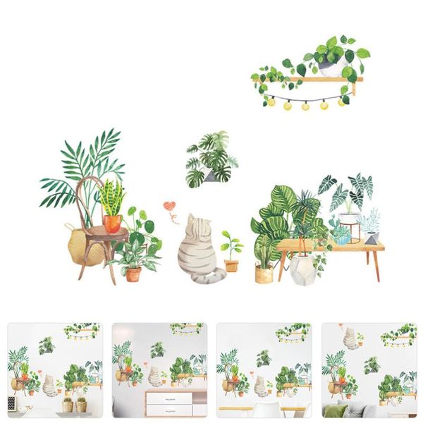 

window stickers 1 set tropical plant theme wall decal practical decorative