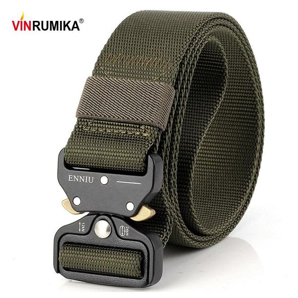 

europe tactical gear heavy duty military combat belt men swat knock off soldier army casual metal buckle width 3.8 cm belts, Black;brown