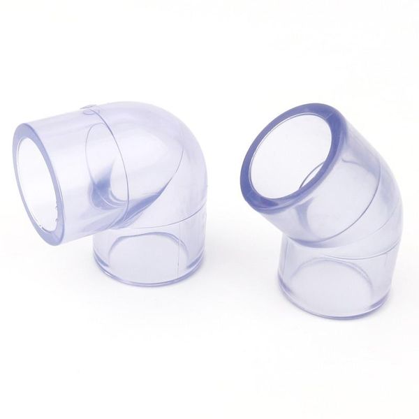 

watering equipments 10pcs/lot 20 25mm transparent pvc connector 45/90 degrees elbow joints aquarium fish tank diy tools garden water pipe co