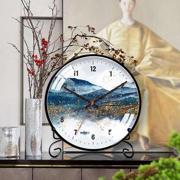 

desk & table clocks luxury glass clock minimalist creative art large living room modern design reloj vintage home decoration ac50tc