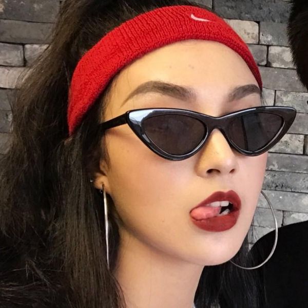 

sunglasses vintage cat eye women retro small cateye sun glasses brand designer colorful eyewear for female, White;black