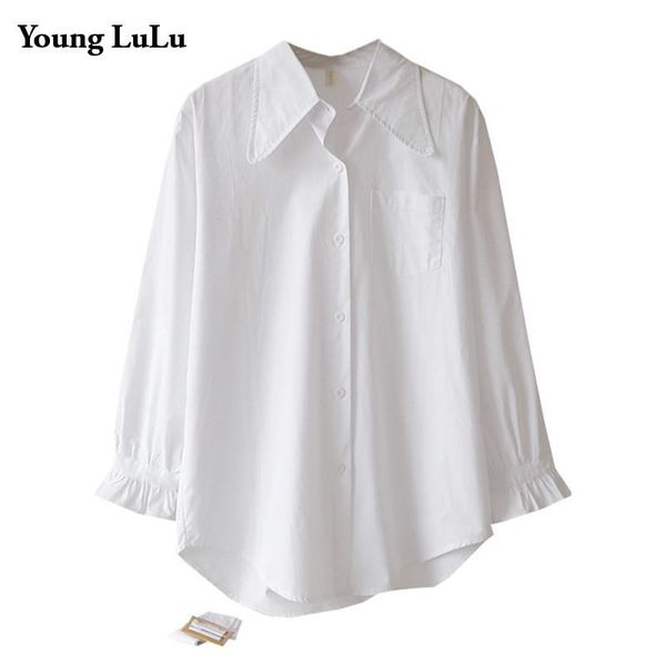 

women's blouses & shirts autumn women shirt blouse korean long ruffles sleeve womens and blusas with belt roupa feminina 2021, White