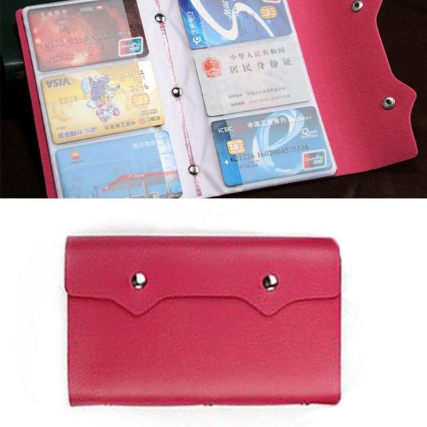 

card holders large capacity woman lady leather id case business holder pocket bag wallet with 108 slots wallets, Brown;gray