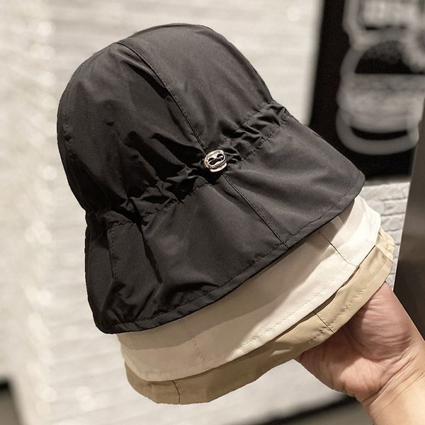 

designer spring summer lightweight elastic band dome fisherman's hat women's foldable versatile fashion sunshade