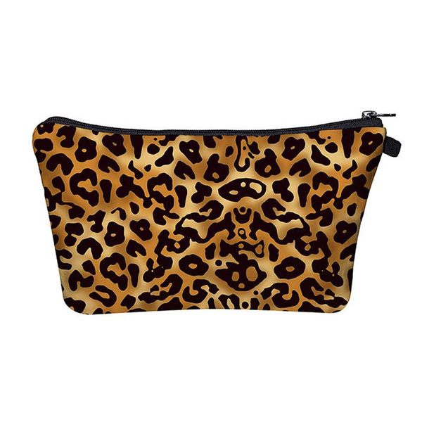 

multi-function portable leopard prints cosmetic bag fashion clutch makeup wash toiletry design storage travel necessarie bags & cases