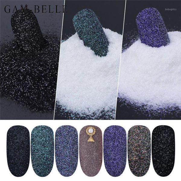 

gam-belle 12g/bottle sugar nail powder glitter dust shining laser gradient art sequins glitters decorations pigment1, Silver;gold