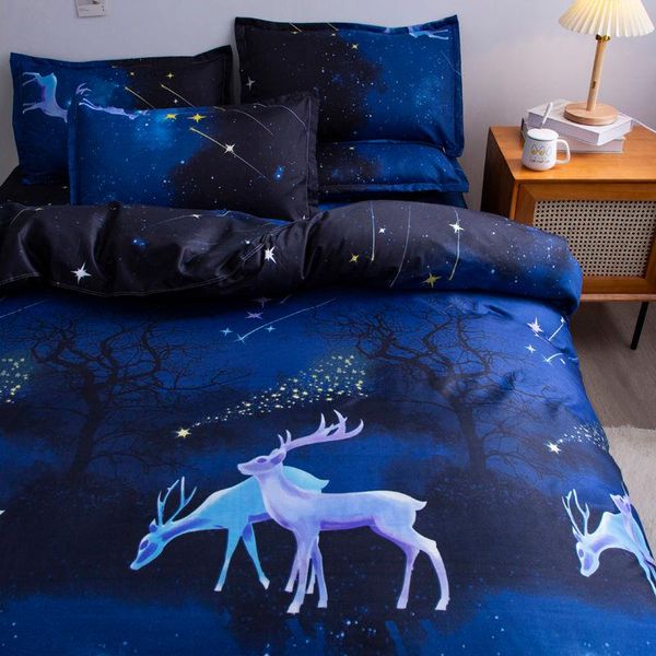 

bedding sets cute style cartoon starry sky bedroom dormitory 4pcs set 1quilt cover+1bed sheet+2pillowcase king/ size j8625