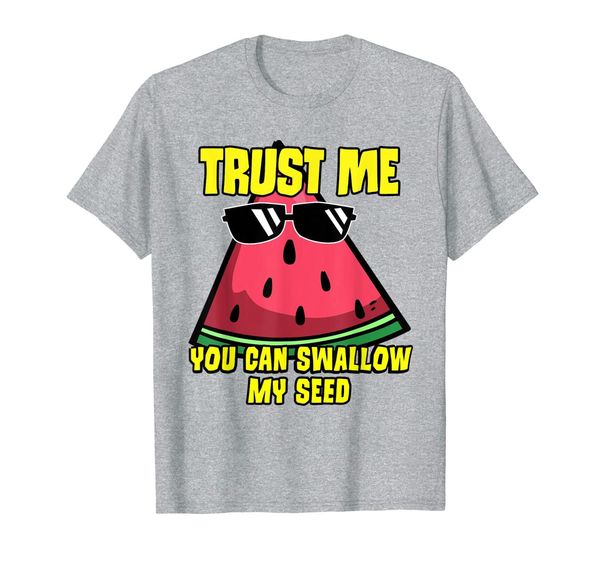 

mens watermelon you can swallow my seed t-shirt, White;black