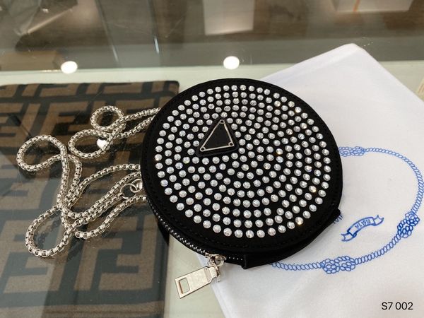 

high-end luxury custom ladies purse fashion small round bag with drill, Red;black