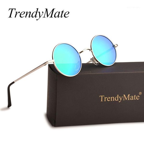 

sunglasses polarized round men women driving metal eyewear brand designer classic small vintage retro john lennon glasses 171t, White;black