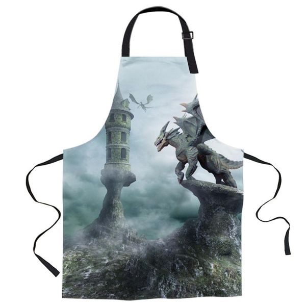 

aprons stone dragon apron woman bibs home cooking baking coffee shop cleaning canvas kitchen accessory