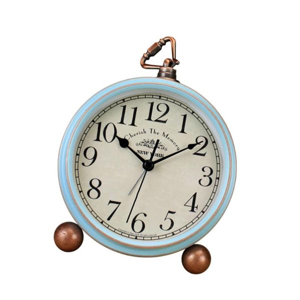 

1pc creative retro vintage american style alarm clock desk for home without battery (blue mumber) & table clocks