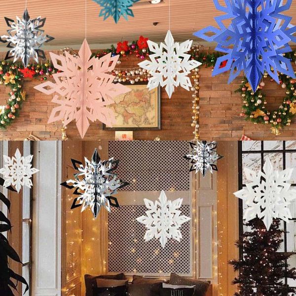 

6pcs/set 3d snowflake paper garland christmas holiday festival decoration baby shower birthday party home