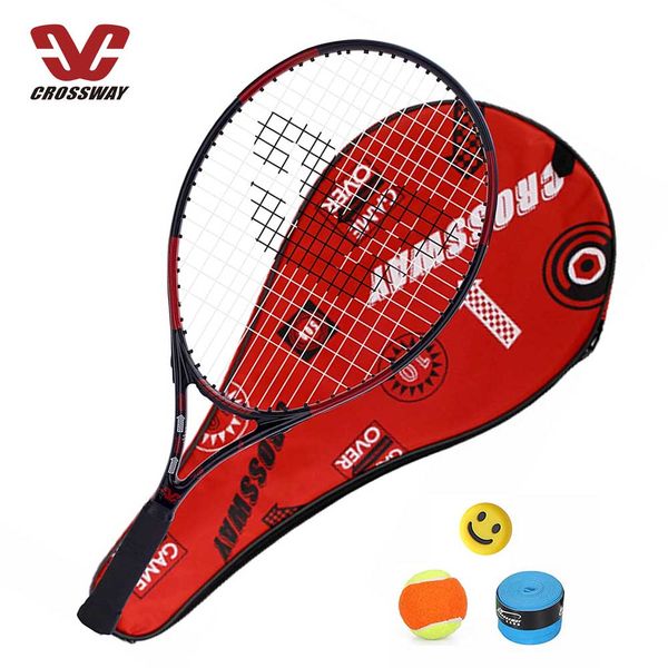 

junior tennis racket 23 and 25 inch racquet prestrung aluminum youth foam training ball carry bag for beginners kids age 6 up