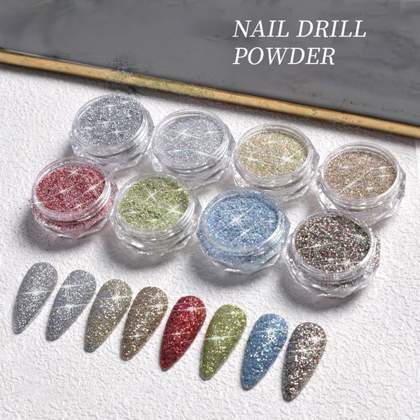 

nail glitter 1 box crystal diamonds powder colorful glitters shiny pigment holographics drill diy art decorations, Silver;gold