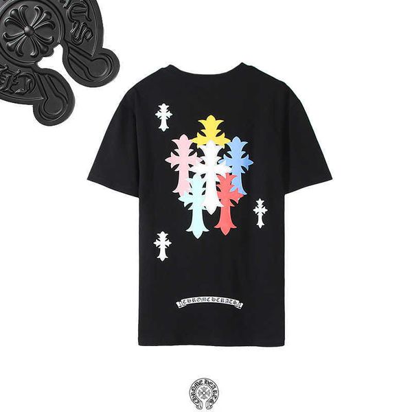 

21ss spring summer ch colorful cross short sleeve round neck t-shirt for men and womenx7rc, White