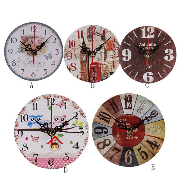 

wall clocks retro style antique wood clock home kitchen office 001-13 living room